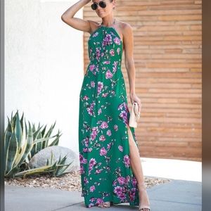Vici Conservatory of Flowers Halter Tassel Maxi